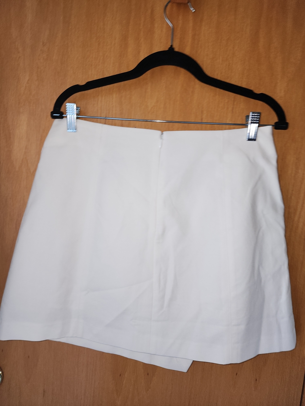NWT $31 Commense Cream Asymmetric Mini Skirt with Gold Accent Buttons Large - Picture 8 of 10